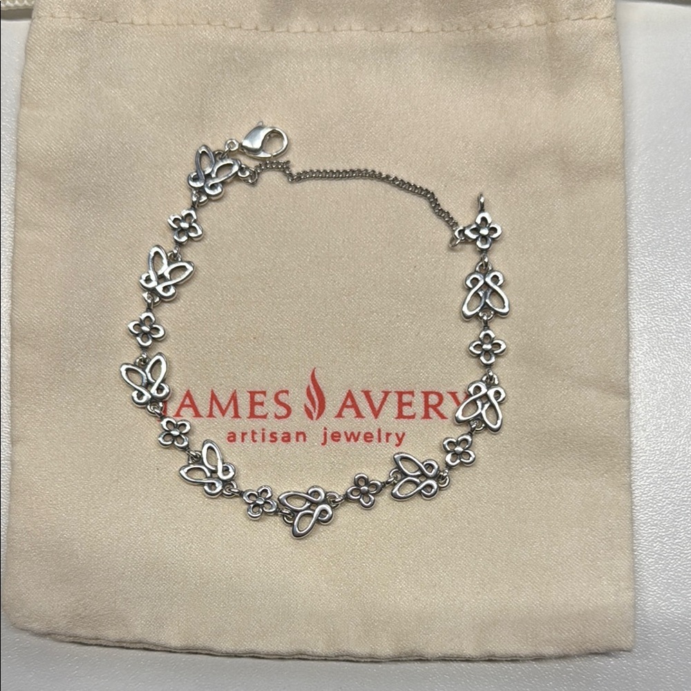 ***SOLD -on another platform. 
James Avery Silver Floral Chain Bracelet